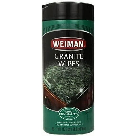 Weiman Granite Wipes - Household Cleaning Cloths & Wipes - 30 Count Canister