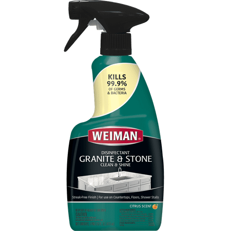 Weiman Granite and Stone Daily Clean & Shine Disinfecting Spray, 16 Ounce,  Fresh Citrus Scent