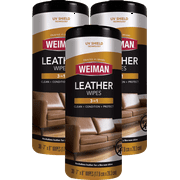 Weiman Leather Wipes - 30 Count (3 Pack) For Cleaning, Conditioning, Protection for Couches, Sofa, Bags, Boots & Shoes