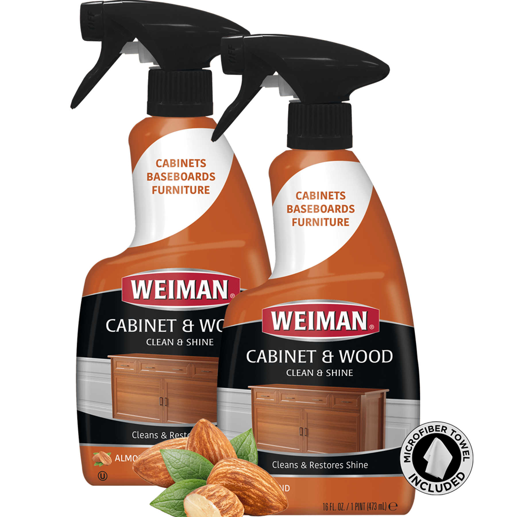 Weiman Almond Scent Cabinet & Wood Cleaner with Microfiber Towel
