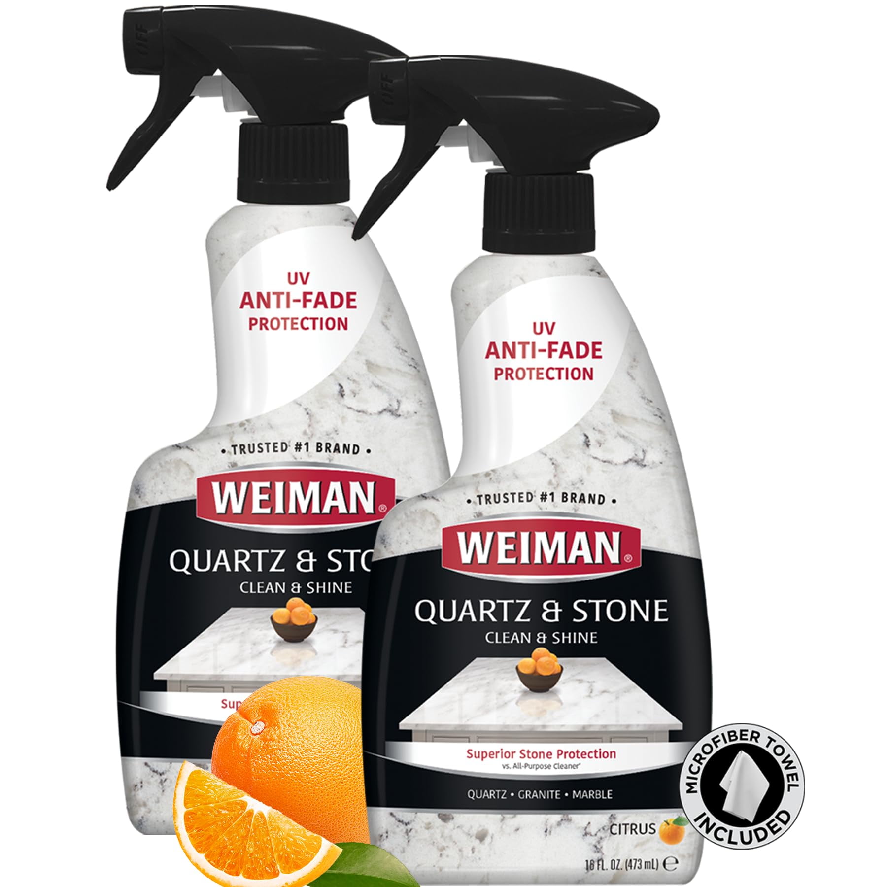 Weiman Quartz Countertop Cleaner and Polish (2 Pack w/Micro Towel ...