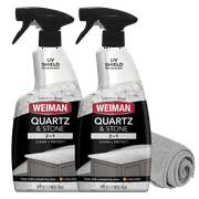 Weiman Quartz Countertop Cleaner and Polish - 24 Ounce (2 Pack w/ Micro Towel) - Clean and Shine Your Quartz Countertops Islands and Stone Surfaces with Ultra Violet Protection