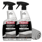 Weiman Quartz Countertop Cleaner and Polish - 24 Ounce 2 Pack w/ Micro Towel - Clean and Shine Your Quartz Countertops Islands and Stone Surfaces with Ultra Violet Protection