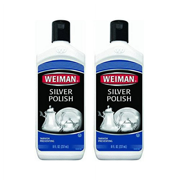Weiman Silver Polish For Cleaning and Polishing Tarnish from Silver,  Metals, Jewelry - 8 oz (2 PACK)