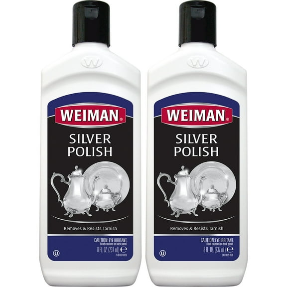 Weiman Silver Polish Cream For Cleaning and Polishing Tarnish from Silver, Metals, Jewelry - 8 oz (2 PACK)