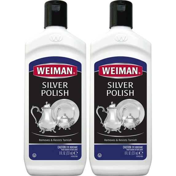 Weiman Silver Polish Cream For Cleaning and Polishing Tarnish from Silver, Metals, Jewelry - 8 oz (2 PACK)
