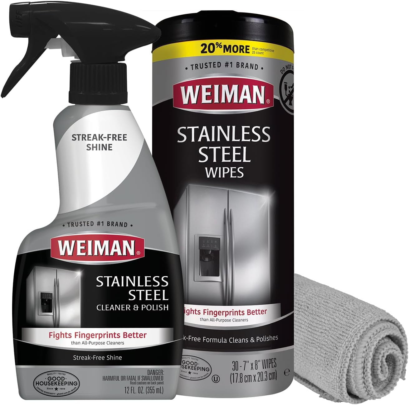  Weiman Stainless Steel Cleaner & Polish 22 fl oz - 6 pack :  Health & Household