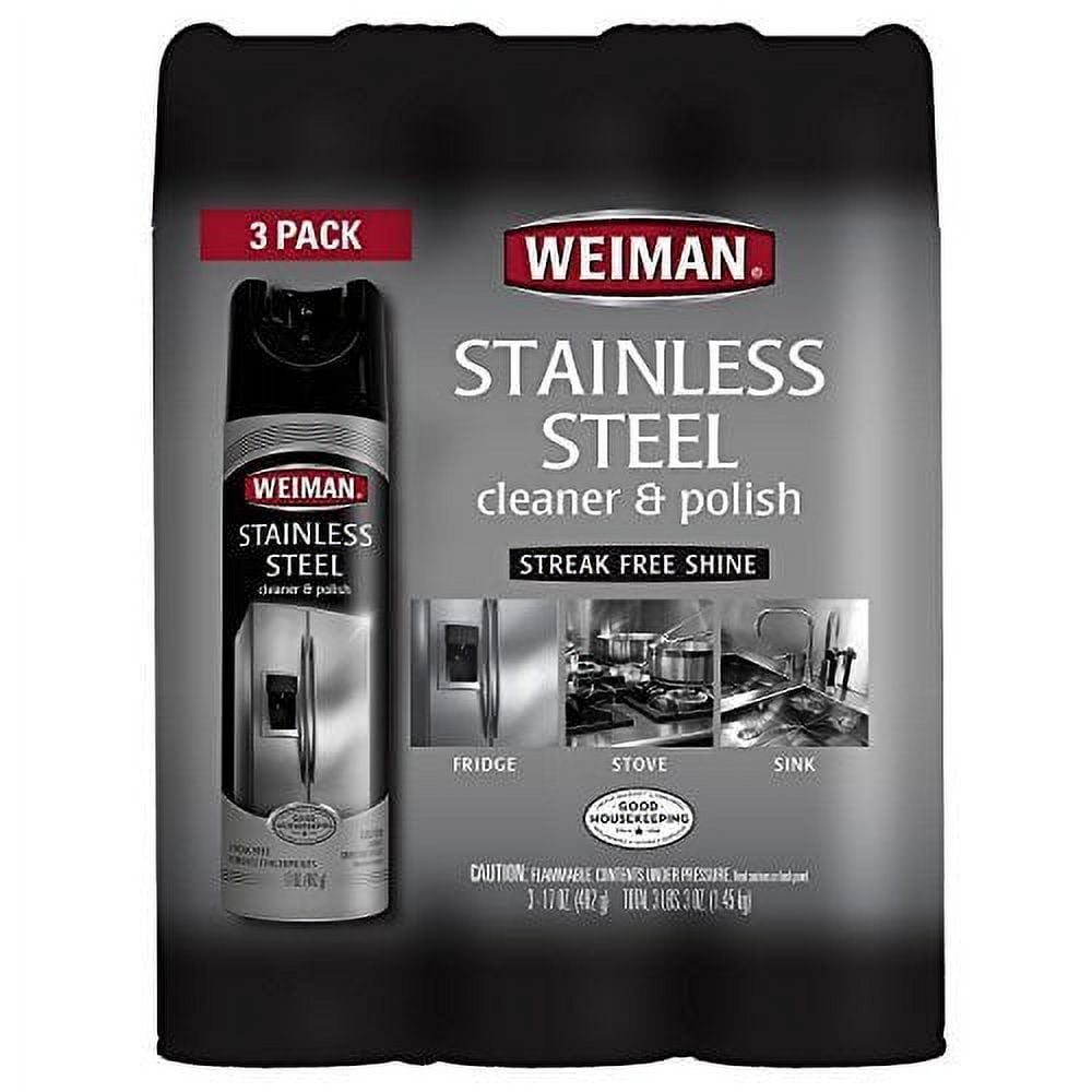 Weiman 17 oz. Stainless Steel Cleaner and Polish Aerosol (3-Pack) 49 COMBO1  - The Home Depot