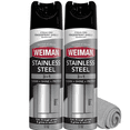 thumbnail image 1 of Weiman Stainless Steel Cleaner & Polish Protects Appliances From Fingerprints & Gives a Streak-Free Shine - For Refrigerators, Oven, Dishwasher, Stove - 2 Pack Aerosol Spray with Microfiber Cloth, 1 of 8