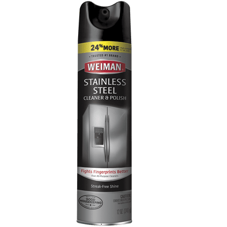 Weiman Stainless Steel Cleaner & Polish Spray for Kitchen and Home Appliances, 12 oz, Floral Scent