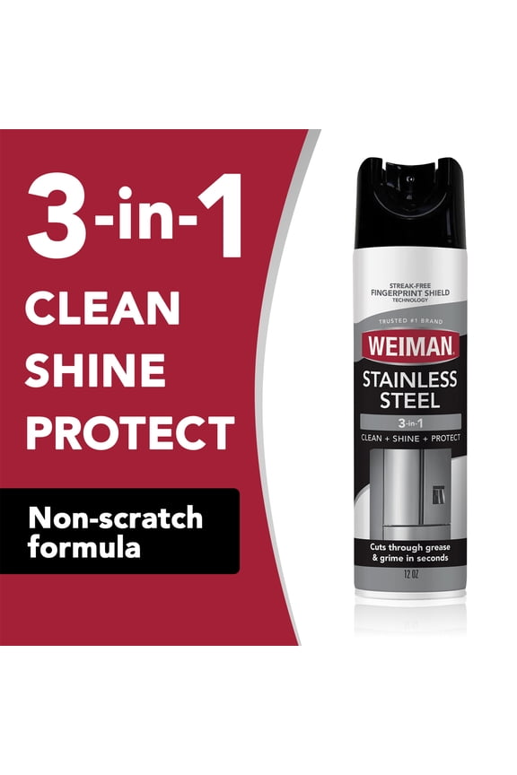 Stainless Steel Cleaner & Polish Spray for Kitchen and Home Appliances, 12 oz, Floral Scent