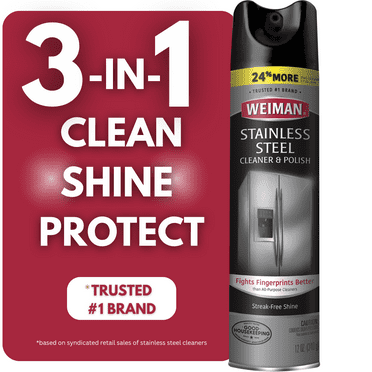 Weiman Stainless Steel Cleaner & Polish Spray for Kitchen and Home Appliances, 12 oz, Floral Scent