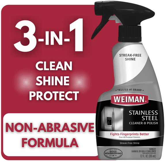 Weiman Stainless Steel Cleaner & Polish Trigger Spray, 12 fl oz