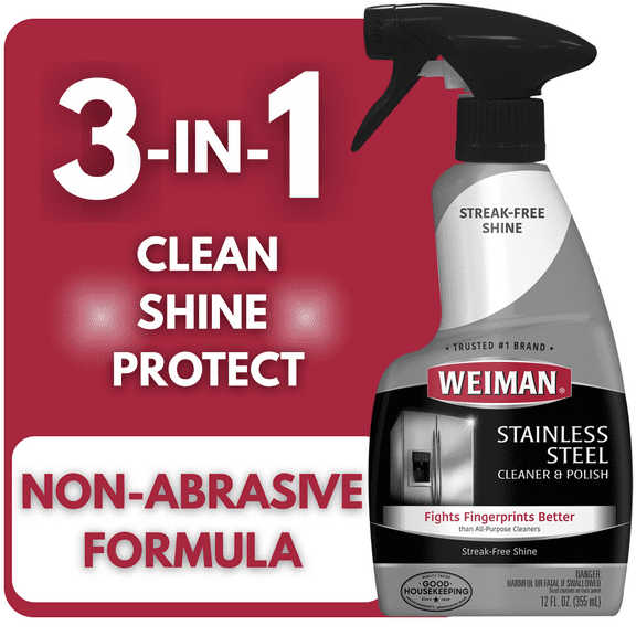 Weiman Stainless Steel Cleaner & Polish Trigger Spray, 12 fl oz