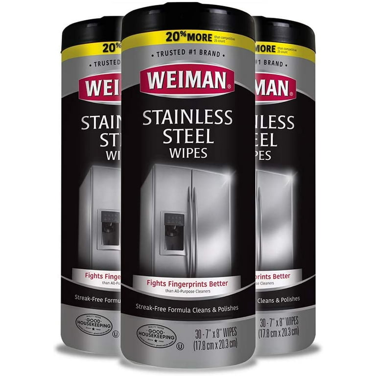 Weiman 12 oz. Stainless Steel Cleaner Wipes (3-Pack) 50A COMBO1 - The Home  Depot