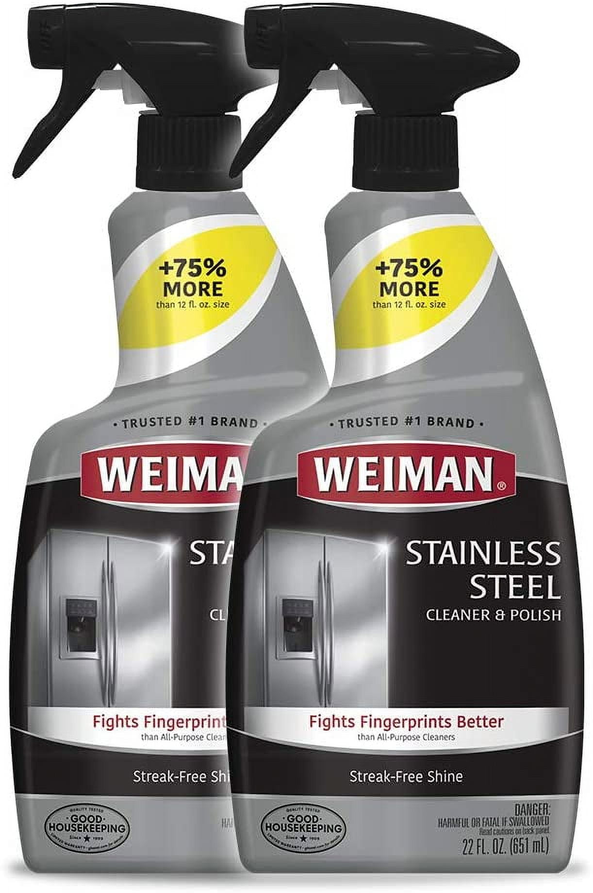  Weiman Stainless Steel Cleaner & Polish 22 fl oz - 6 pack :  Health & Household