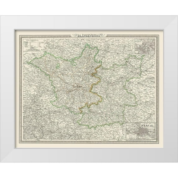 Weimar 24x20 White Modern Wood Framed Museum Art Print Titled - Brandenburg Germany - Weimar 1827