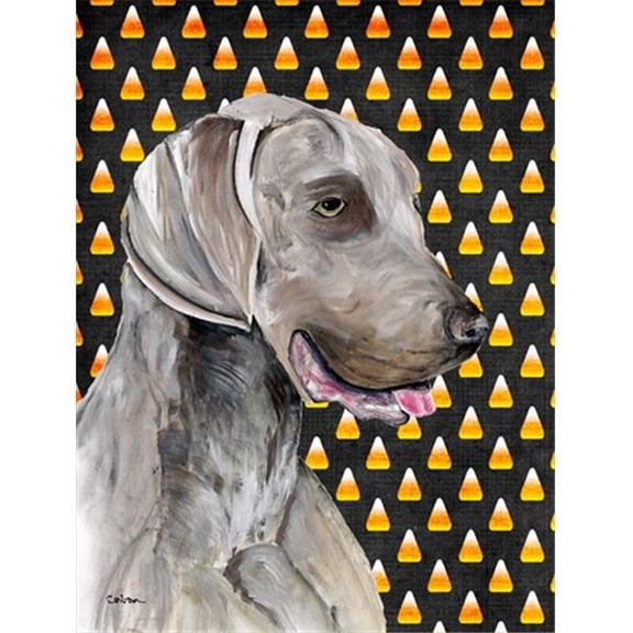 Weimaraner Candy Corn Halloween Portrait Flag Garden Size