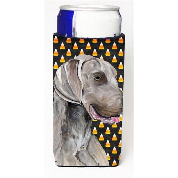 Weimaraner Candy Corn Halloween Portrait Michelob Ultra s for slim cans