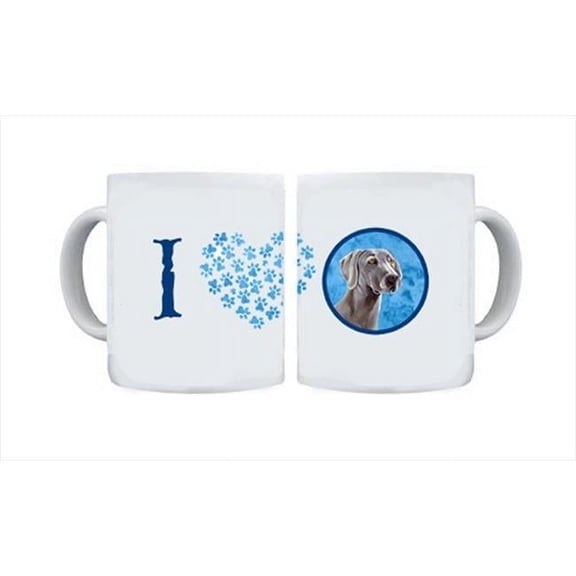 Weimaraner Dishwasher Safe Microwavable Ceramic Coffee Mug - Blue - 15 oz.