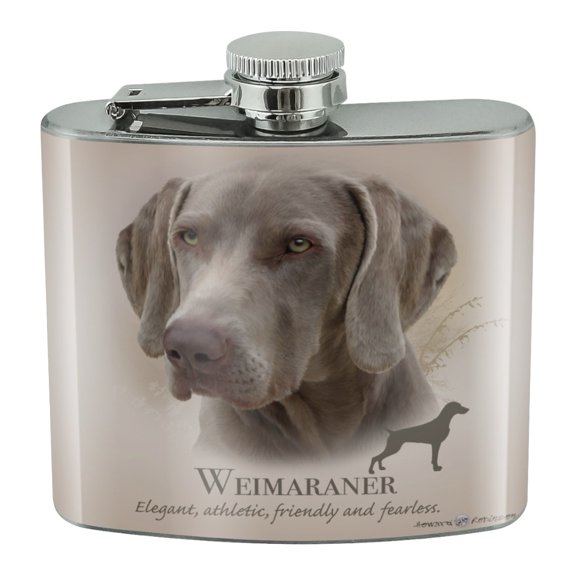 Weimaraner Dog Breed Stainless Steel 5oz Hip Drink Kidney Flask
