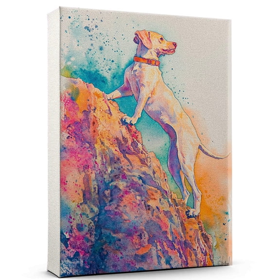 Weimaraner Dog Canvas Climbing Canvas Print of Funny Weimaraner Dog Wall Art, Climbing Sports Wall Decor, Home Decor, Dog Lover