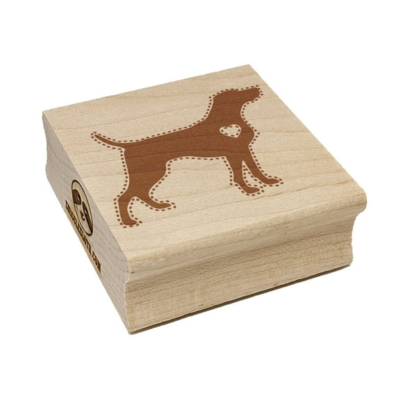 Weimaraner Dog with Heart Square Rubber Stamp Stamping Scrapbooking Crafting - Small 1.25in