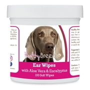 Weimaraner Ear Cleaning Wipes with Aloe & Eucalyptus for Dogs - 100 Count