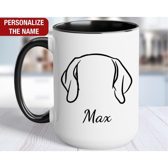 Weimaraner Ears Outline Mug Weimaraner Personalized Cup Weimaraner Mug Weimaraner Coffee C