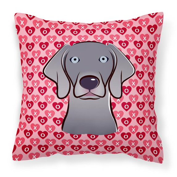 Weimaraner Hearts Fabric Decorative Pillow