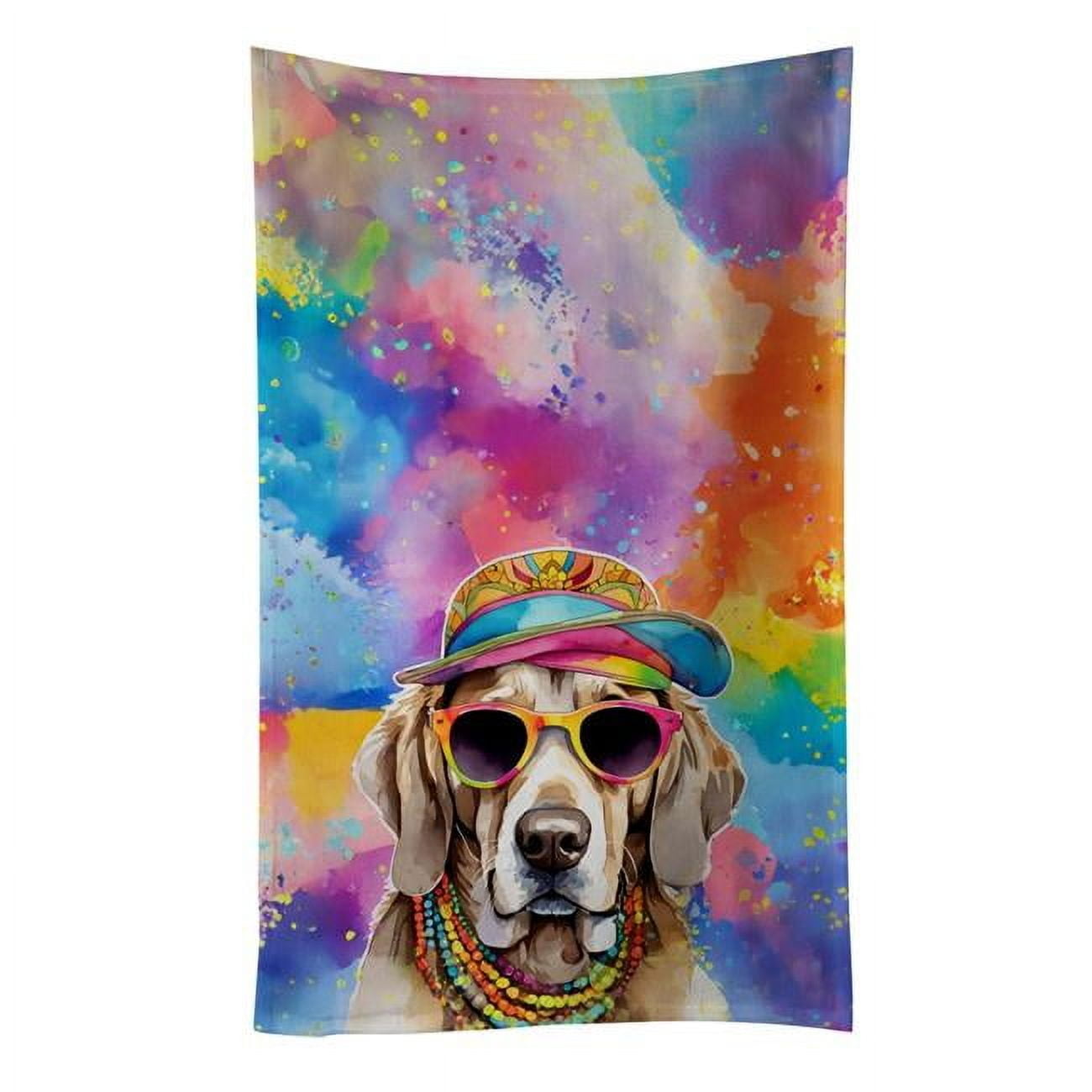 Weimaraner Hippie Dawg Kitchen Towel 15 in x 25 in