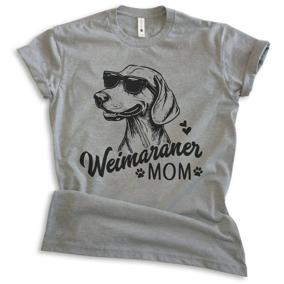 Weimaraner Mom, Unisex Women's Shirt, Weimaraner Owner, Funny Dog Mom Gift, Dark Heather Gray, Medium