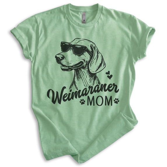 Weimaraner Mom, Unisex Women's Shirt, Weimaraner Owner, Funny Dog Mom Gift, Heather Apple Green, Small