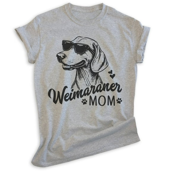 Weimaraner Mom, Unisex Women's Shirt, Weimaraner Owner, Funny Dog Mom Gift, Heather Gray, XX-Large