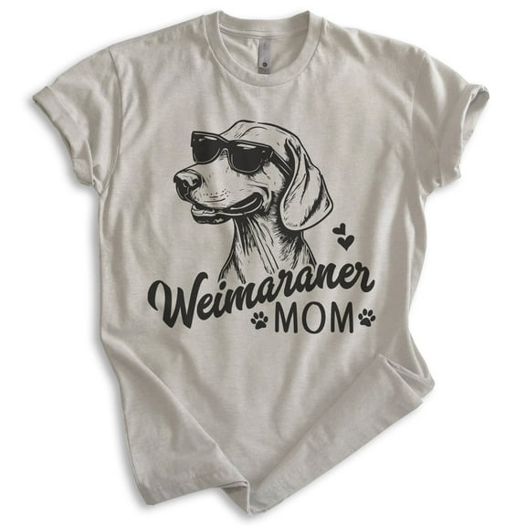 Weimaraner Mom, Unisex Women's Shirt, Weimaraner Owner, Funny Dog Mom Gift, Light Silk Gray, Medium