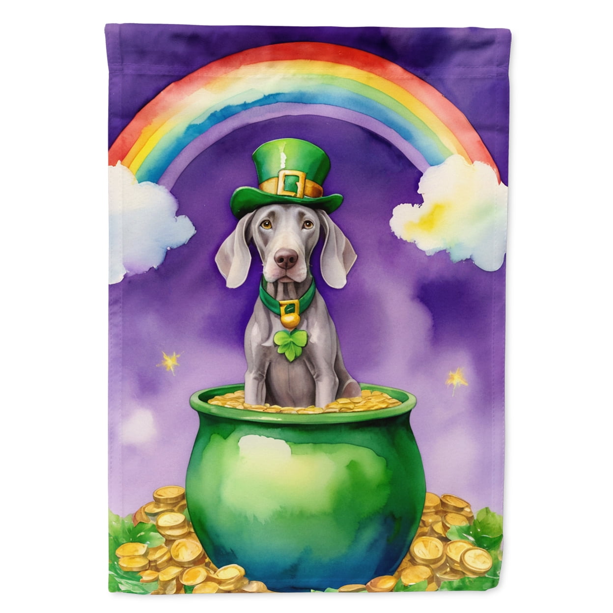 Weimaraner St Patrick's Day Garden Flag 11.25 in x 15.5 in