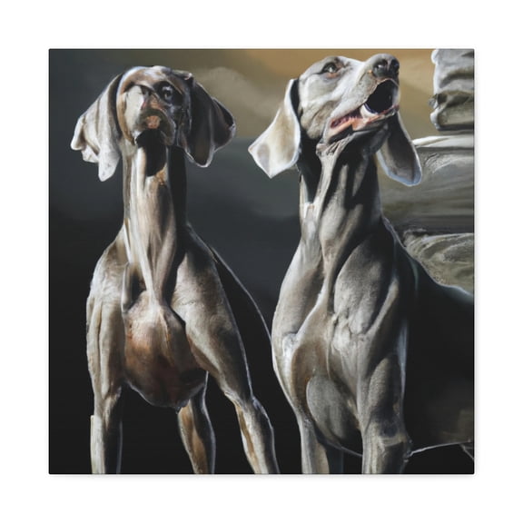 Weimaraner Winter Wonder. - Canvas