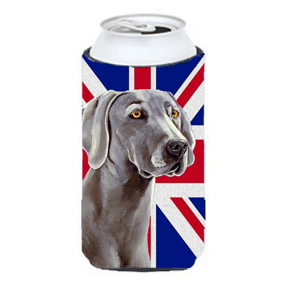 Weimaraner with English Union Jack British Flag Tall Boy Hugger