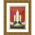 thumbnail image 1 of Weimer Pursell 18x24 Gold Ornate Framed and Double Matted Museum Art Print Titled - Chicago World's Fair. a Century of Progress (1933), 1 of 4