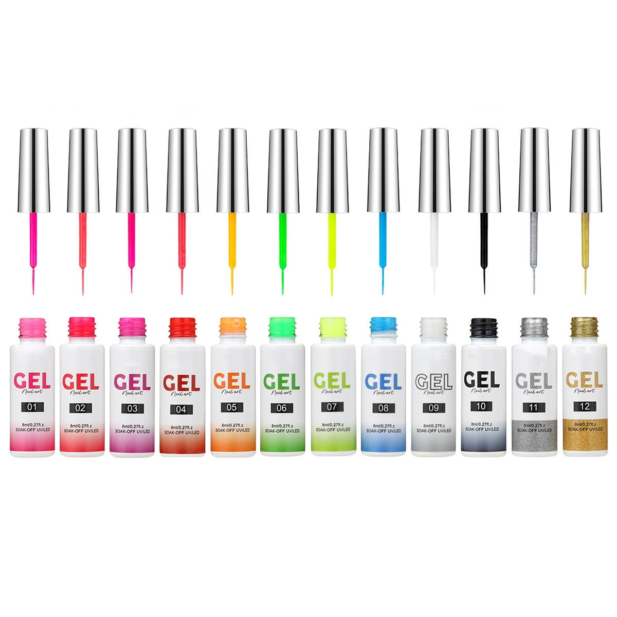 Weipeensee 12 Color Solid Color Nail Polish Glue Pull Glue Nail