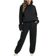 thumbnail image 1 of Weiqiqre 2 Piece Fleece Zip Hoodie Sweatshirt and Jogger Sweatpants - Activewear for Women, 1 of 5
