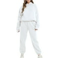 thumbnail image 1 of Weiqiqre 2 Piece Fleece Zip Hoodie Sweatshirt and Jogger Sweatpants - Activewear for Women, 1 of 5