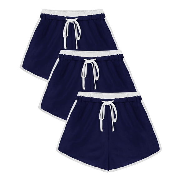 Weiqiqre 3PC Women Casual Summer Sports Shorts Workout Yoga Shorts Active Shorts 3 Pack Low Rise Dolphin Shorts Plus Running Workout Fitness Sport High Cut Yoga Booty Shorts