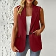 thumbnail image 1 of Weiqiqre Blazers for Women Suit, Summer Sleeveless Vest Tops Lightweight Fashion Casual Work Blazers with Pockets, 1 of 7