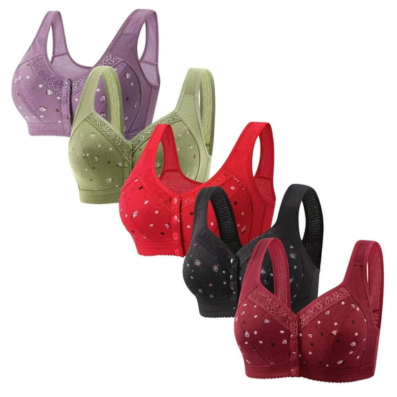 Weiqiqre Bras for Women Front Closure Bras for Women Wireless Post Surgery Full Coverage Seamless Plus Size Bra