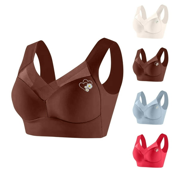 Weiqiqre Bras for Women Seamless Push Up Wireless Bra, Ultimate Lift Full-Figure Mesh Deep Cup Back Fat Padded Bras