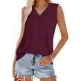 thumbnail image 1 of Weiqiqre Business Casual Outfits for Women 2025 Casual Soft Loose Spring Summer V Neck Sleeveless Tee Shirts Basic Trendy Outfits Clothes, 1 of 7