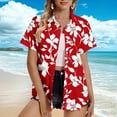 thumbnail image 1 of Weiqiqre Business Casual Outfits for Women Summer Beach Shirt Tropical Shirts Womens Hawaii Button Down Short Sleeve Blouses Button Up Tops, 1 of 5