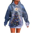 thumbnail image 1 of Weiqiqre Christmas Sweatshirts for Women Plus Size Drawstring Graphic Hoodie Loose Preppy Sweatshirt with Pocket Womens Pullover, 1 of 5