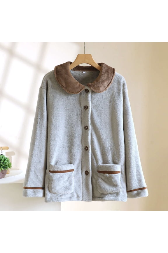 Weiqiqre Fall Pajamas Women Pullover Oversized Fuzzy Sweatshirt with Pockets Trendy Warm Sherpa Pajamas Tops